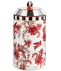 MacKenzie-Childs Holiday Collection Cardinal Toile Canister
