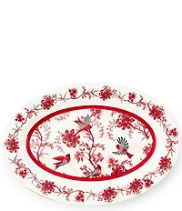 MacKenzie-Childs Holiday Collection Cardinal Toile Oval Platter