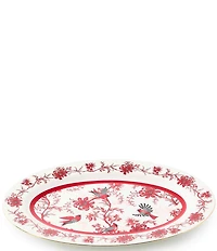 MacKenzie-Childs Holiday Collection Cardinal Toile Oval Platter