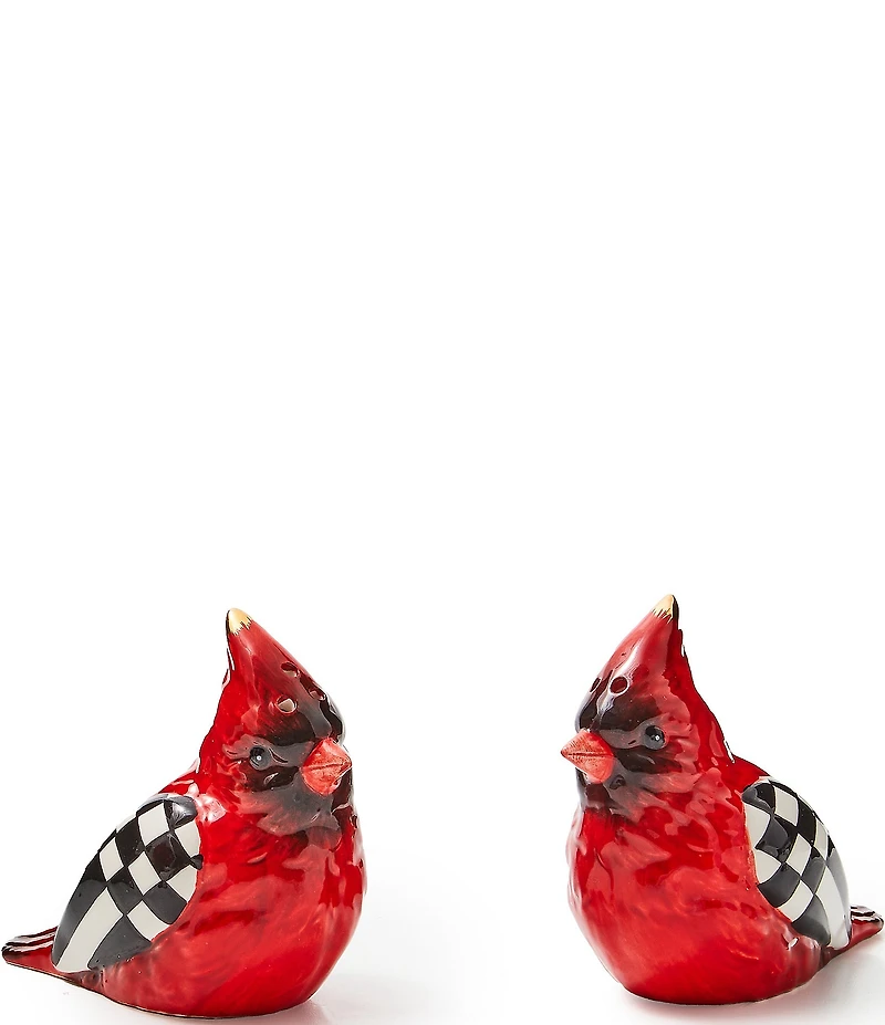 MacKenzie-Childs Holiday Collection Cardinal Toile Salt & Pepper Set
