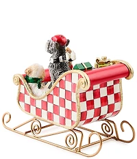MacKenzie-Childs Holiday Collection Check It Out Dog Sleigh Figurine