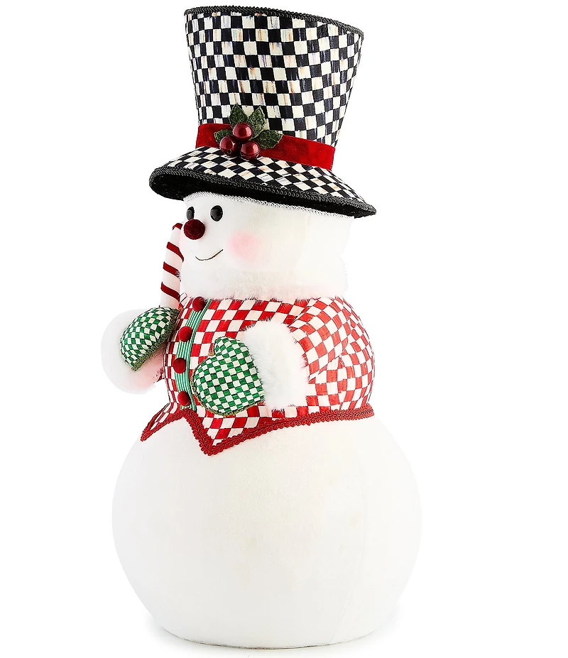MacKenzie-Childs Holiday Collection Check It Out Fabric Snowman Figure