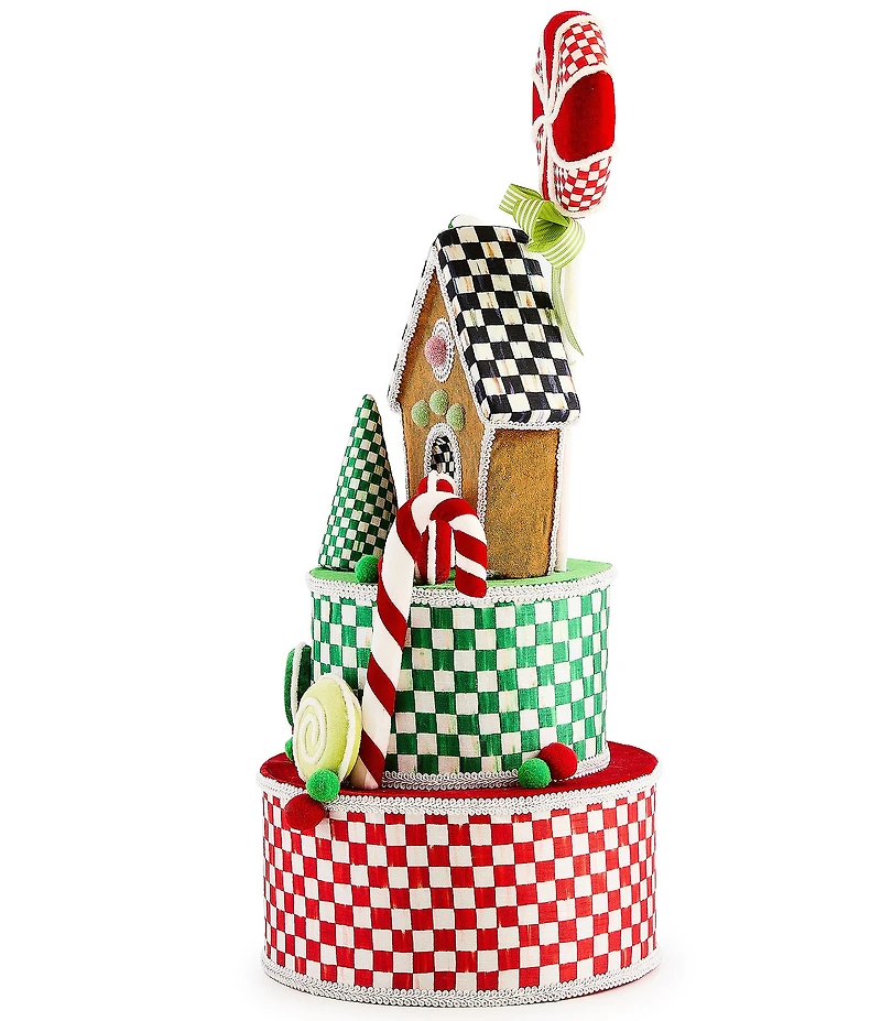 MacKenzie-Childs Holiday Collection Check It Out Gingerbread Fabric Tree Topper