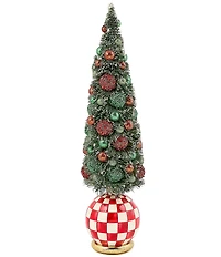MacKenzie-Childs Holiday Collection Check It Out Illuminated Bottle Brush Tree