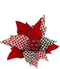 MacKenzie-Childs Holiday Collection Check It Out Red Poinsettia Clip