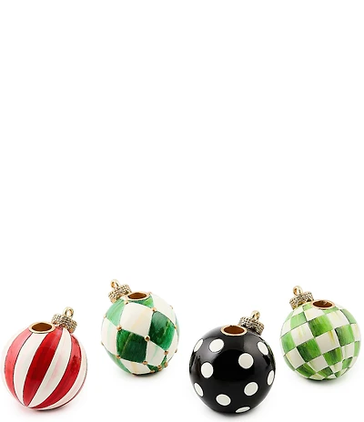 MacKenzie-Childs Check It Out Assorted Ornament Candle Holder, Set of 4