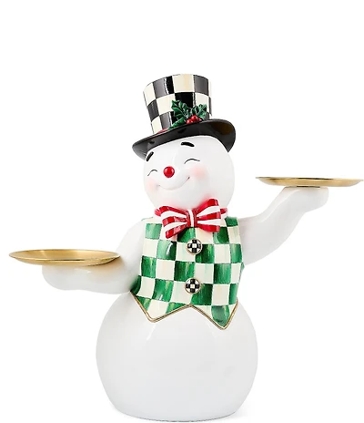 MacKenzie-Childs Holiday Collection Check It Out Snowman Butler Figurine