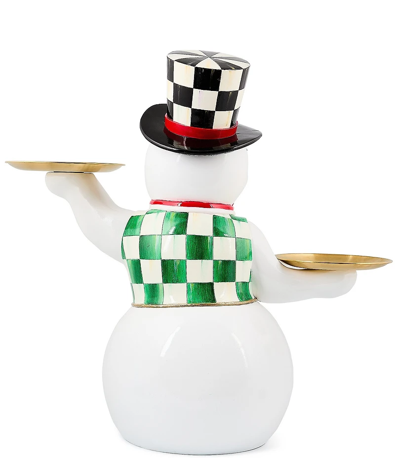MacKenzie-Childs Holiday Collection Check It Out Snowman Butler Figurine