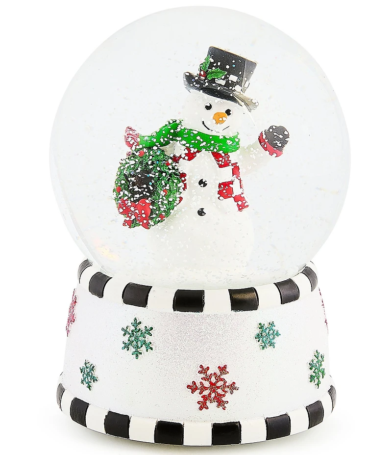 MacKenzie-Childs Holiday Collection Check It Out Snowman Snow Globe