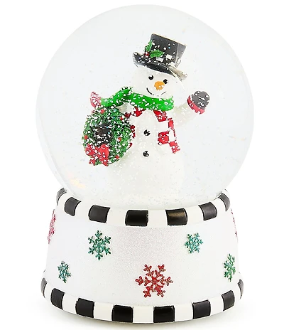 MacKenzie-Childs Holiday Collection Check It Out Snowman Snow Globe