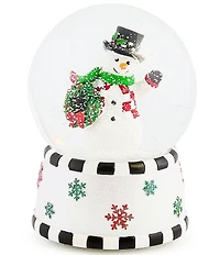 MacKenzie-Childs Holiday Collection Check It Out Snowman Snow Globe