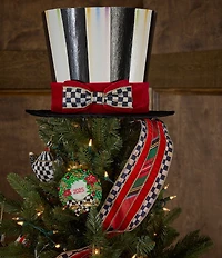 MacKenzie-Childs Holiday Collection Checkmate Top Hat Tree Topper
