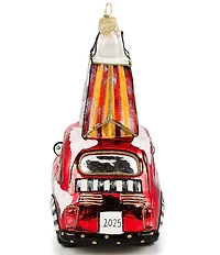 MacKenzie-Childs Holiday Collection Christmas Shopping Car Glass Ornament