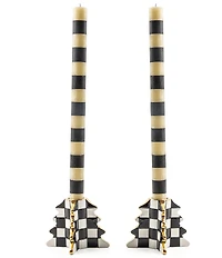 MacKenzie-Childs Holiday Collection Courtly Check® Tree Shaped Candle Holders, Set of 2