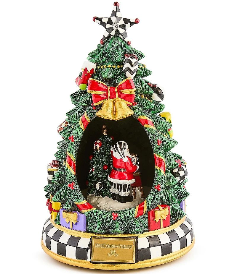 MacKenzie-Childs Holiday Collection Courtly Christmas Tree & Santa Musical Display