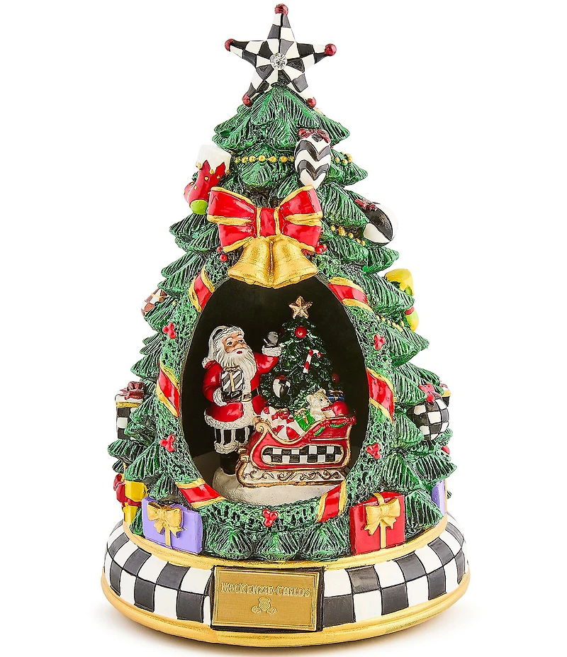 MacKenzie-Childs Holiday Collection Courtly Christmas Tree & Santa Musical Display