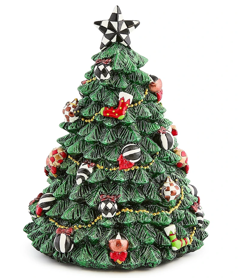 MacKenzie-Childs Holiday Collection Courtly Christmas Tree Rotating Music Box