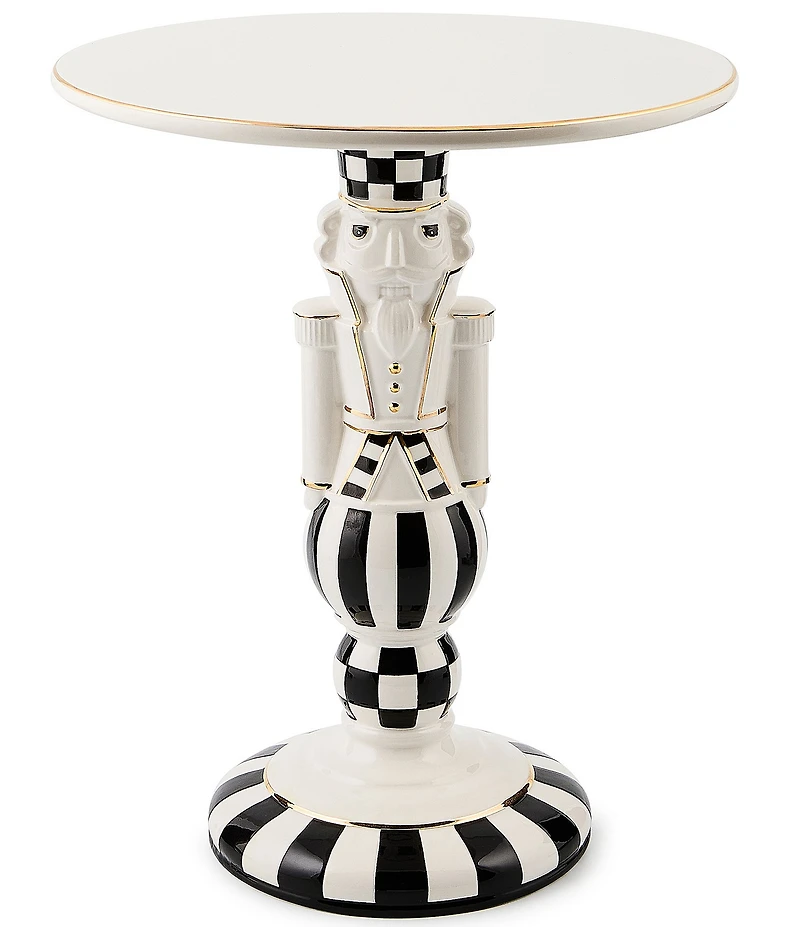 MacKenzie-Childs Holiday Collection Courtly Noel Nutcracker Pedestal Platter