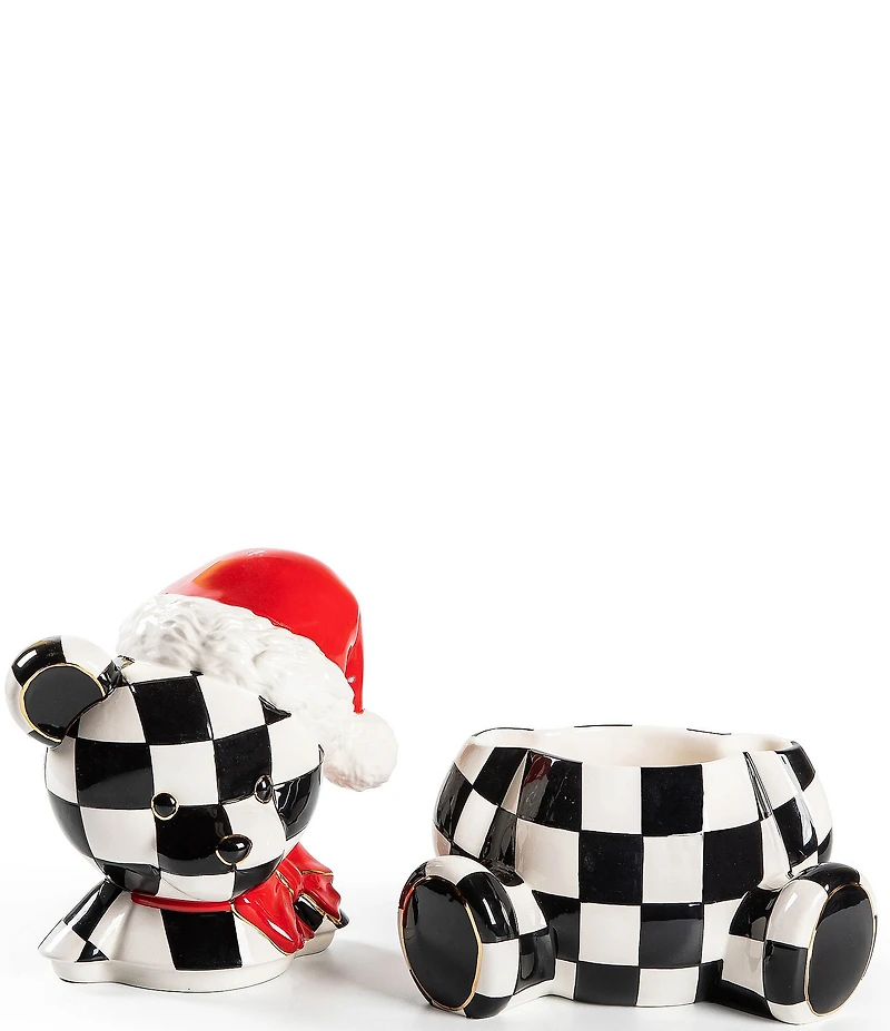 MacKenzie-Childs Holiday Collection Courtly Santa Bear Cookie Jar