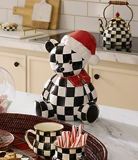 MacKenzie-Childs Holiday Collection Courtly Santa Bear Cookie Jar