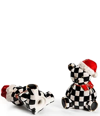 MacKenzie-Childs Holiday Collection Courtly Santa Bear Salt & Pepper Shaker Set