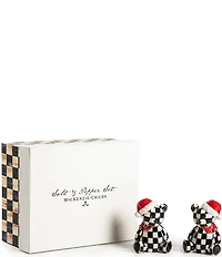 MacKenzie-Childs Holiday Collection Courtly Santa Bear Salt & Pepper Shaker Set