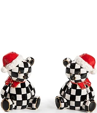 MacKenzie-Childs Holiday Collection Courtly Santa Bear Salt & Pepper Shaker Set