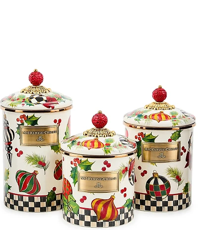 MacKenzie-Childs Holiday Collection Deck the Halls Canister