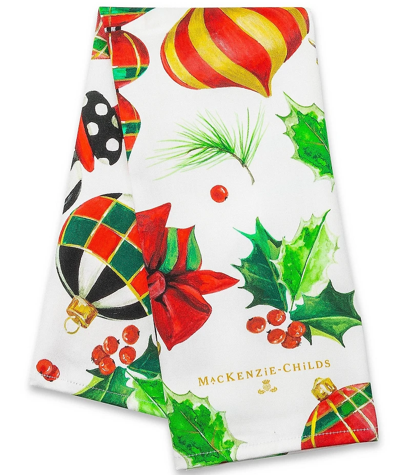 MacKenzie-Childs Holiday Collection Deck the Halls Dish Towel