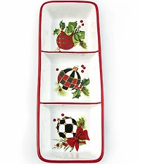 MacKenzie-Childs Holiday Collection Deck the Halls Trio Dip Tray