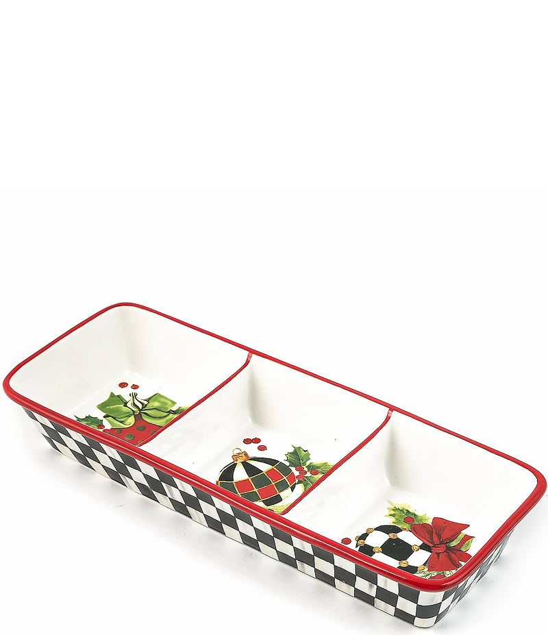 MacKenzie-Childs Holiday Collection Deck the Halls Trio Dip Tray