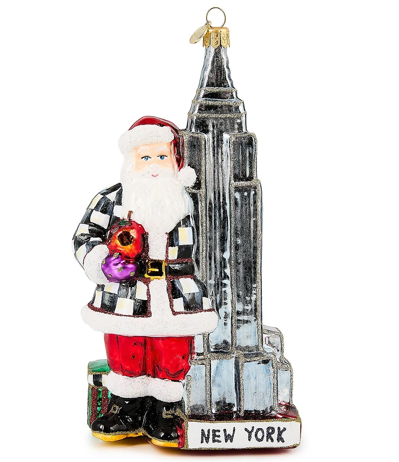 MacKenzie-Childs Holiday Collection Empire State Building Glass Ornament