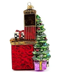 MacKenzie-Childs Holiday Collection Fireplace Glass Ornament