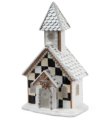 MacKenzie-Childs Holiday Collection Gingerbread Illuminated Church
