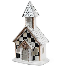 MacKenzie-Childs Holiday Collection Gingerbread Illuminated Church
