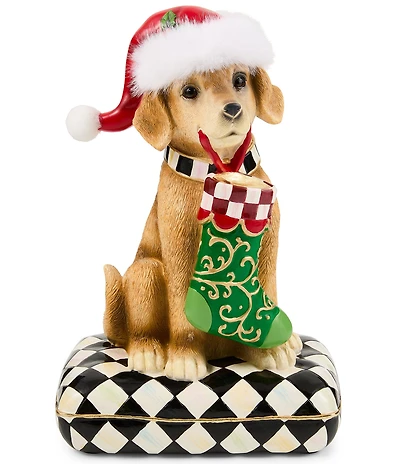 MacKenzie-Childs Holiday Labrador Retriever Dog On Pillow Figurine