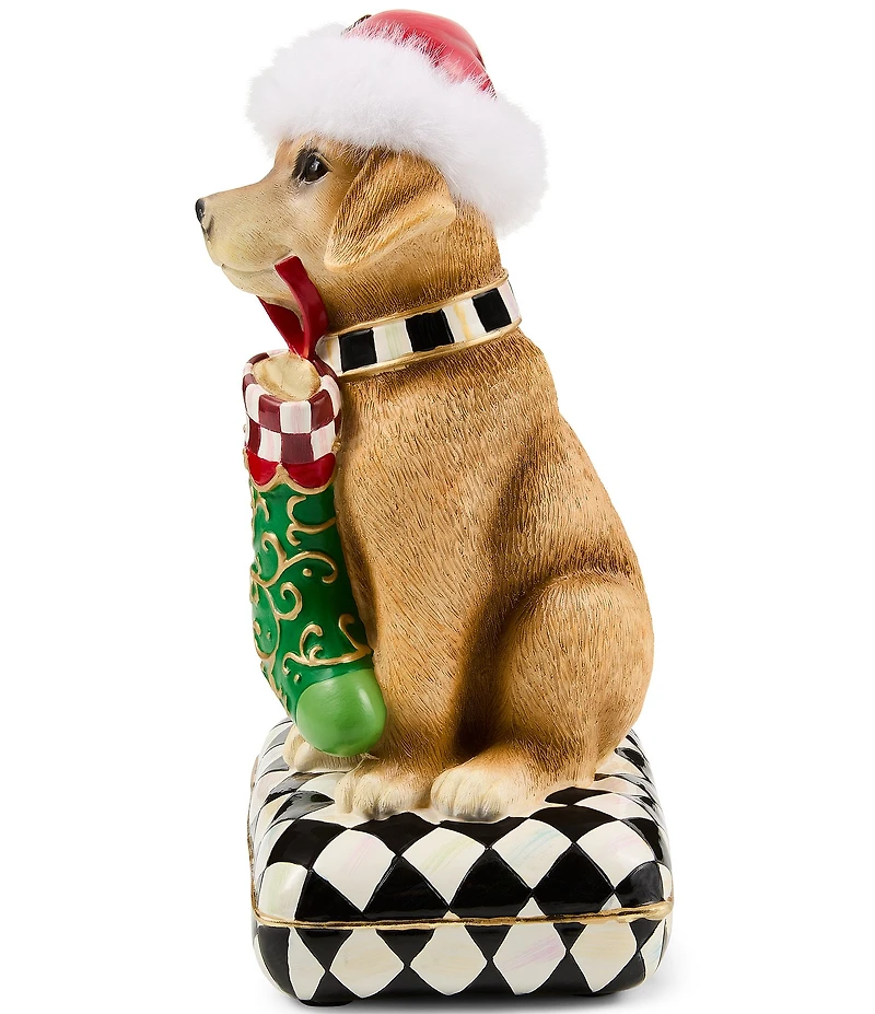 MacKenzie-Childs Holiday Labrador Retriever Dog On Pillow Figurine