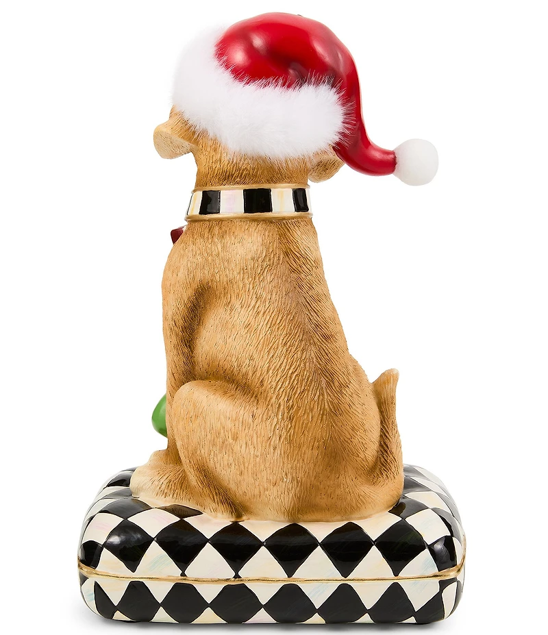MacKenzie-Childs Holiday Labrador Retriever Dog On Pillow Figurine