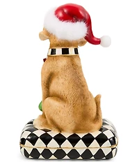 MacKenzie-Childs Holiday Labrador Retriever Dog On Pillow Figurine