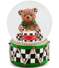 MacKenzie-Childs Holiday Collection Holly Bear Snow Globe