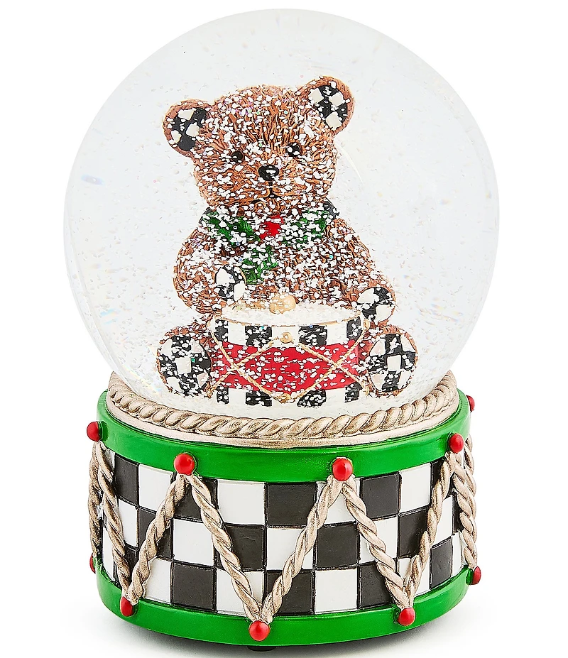 MacKenzie-Childs Holiday Collection Holly Bear Snow Globe