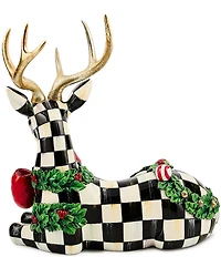 MacKenzie-Childs Holiday Collection Holly Check Resting Deer Figurine