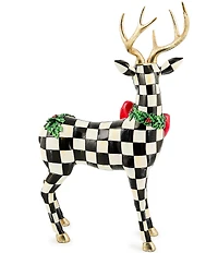 MacKenzie-Childs Holiday Collection Holly Check Standing Deer Figurine