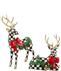 MacKenzie-Childs Holiday Collection Holly Check Standing Deer Figurine