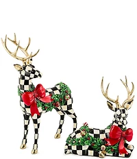 MacKenzie-Childs Holiday Collection Holly Check Standing Deer Figurine
