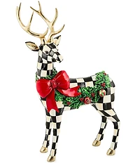 MacKenzie-Childs Holiday Collection Holly Check Standing Deer Figurine