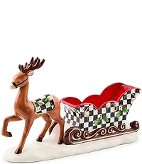 MacKenzie-Childs Holiday Collection Holly Deer Sleigh Ceramic Candy Festive Dish