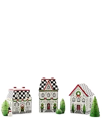 MacKenzie-Childs Holiday Collection Holly Village Illuminated Ceramic Villa