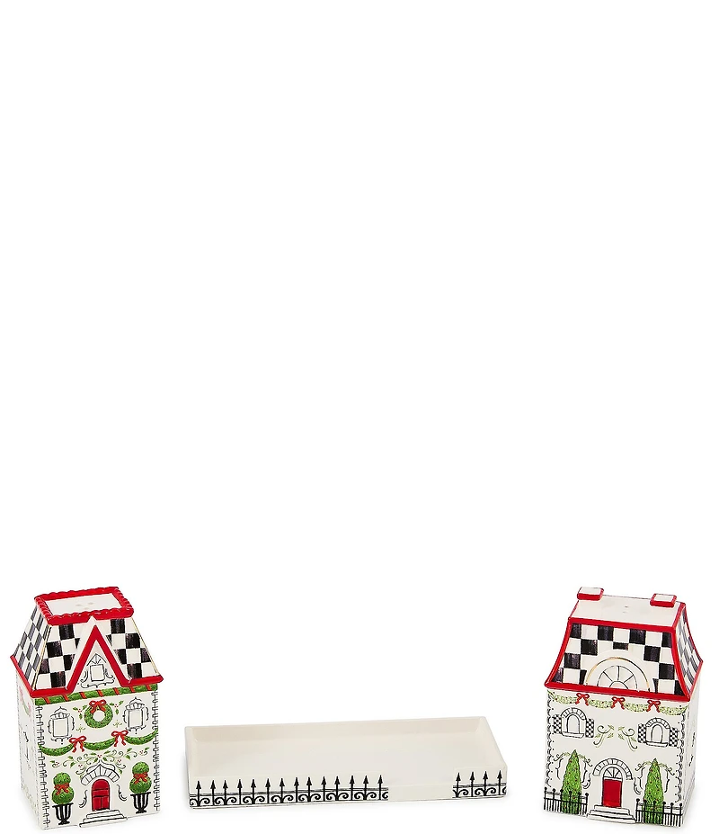 MacKenzie-Childs Holly Village Salt & Pepper Set