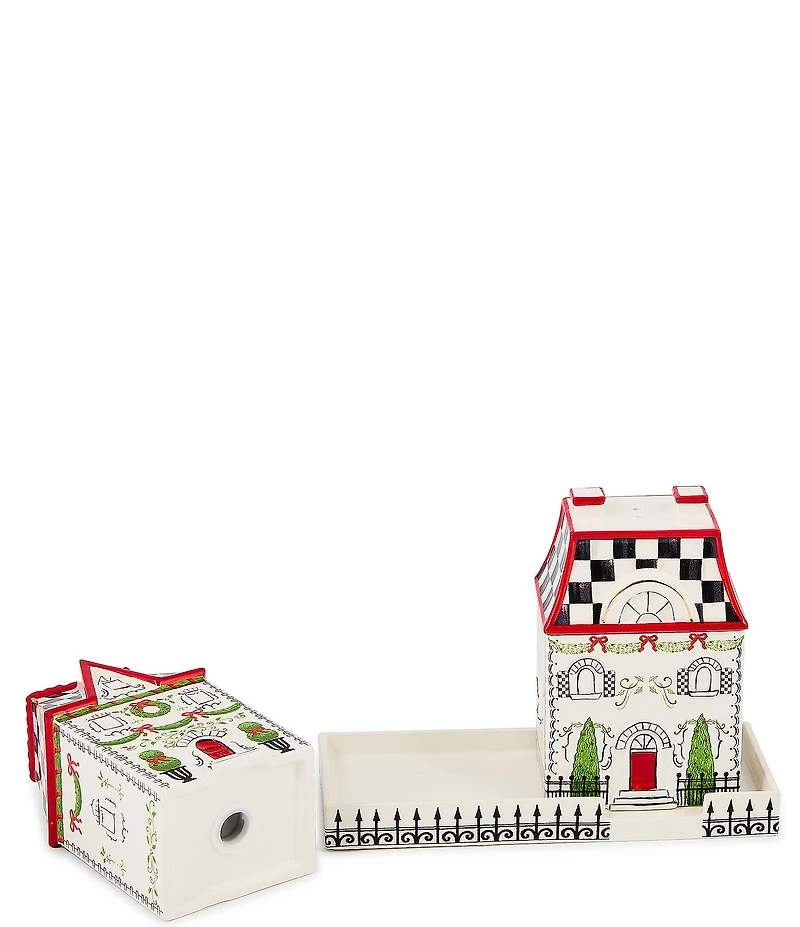 MacKenzie-Childs Holly Village Salt & Pepper Set